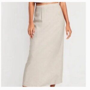 Old Navy Petite Column Linen Skirt